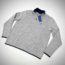 Cargar imagen en el visor de la galería, Suéter Nautica 1/4 Zip para Hombre – Blanco y Gris, Talla Grande
