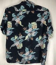 Cargar imagen en el visor de la galería, Camisa Caribbean de Seda Mezclada para Hombre Estampado Floral Azul (Talla XL)
