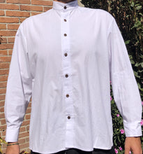 Cargar imagen en el visor de la galería, Camisa De Manta Manga Larga Cuello Estilo Mao Tipo Guayabera
