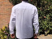 Cargar imagen en el visor de la galería, Camisa De Manta Manga Larga Cuello Estilo Mao Tipo Guayabera
